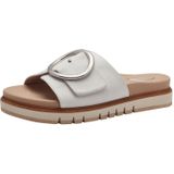 Tamaris - Muiltjes - Wit - Gevoerd - Klittenbandsluiting - Open Toe - Middelhoge Hak