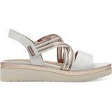 Sandaal - Gevoerd - Velcro Sluiting - Sleehak - Gestreept - Imitatieleer