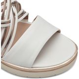 Sandaal - Gevoerd - Velcro Sluiting - Sleehak - Gestreept - Imitatieleer