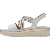 Sandaal - Gevoerd - Velcro Sluiting - Sleehak - Gestreept - Imitatieleer