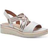 Sandaal - Gevoerd - Velcro Sluiting - Sleehak - Gestreept - Imitatieleer