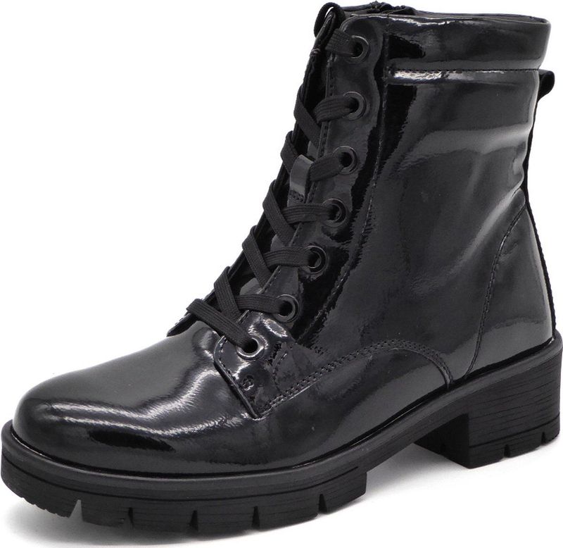 Jana - Dames Lace Boot - Enkellaarzen - Zwart - Veganistisch