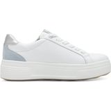 TAMARIS Comfort Sneakers - Denim Combi - Leer en Textiel