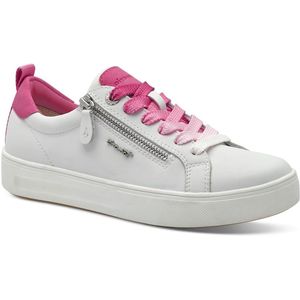 TAMARIS - Sneaker - Wit - Leer/Textiel/Synthetisch - ComfortFit Ontwerp