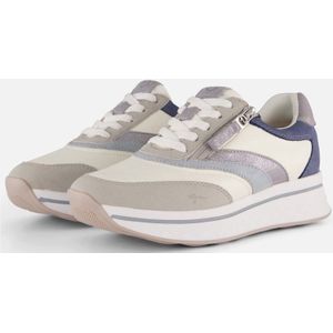TAMARIS Comfort Sneakers - Lichtblauw Combi - Leer