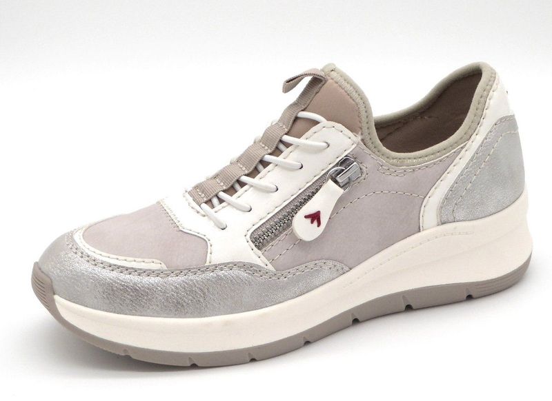 Jana - Platte Damessneakers - Lichtgrijs - Vegan - Chunky Zool