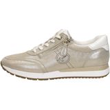TAMARIS Comfort Damessneakers - Plat - Beige Glamour - Leer/Textiel/Synthetisch