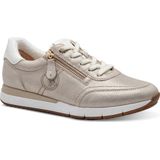 TAMARIS Comfort Damessneakers - Plat - Beige Glamour - Leer/Textiel/Synthetisch