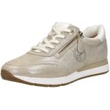TAMARIS Comfort Damessneakers - Plat - Beige Glamour - Leer/Textiel/Synthetisch