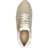 TAMARIS Comfort Damessneakers - Plat - Beige Glamour - Leer/Textiel/Synthetisch