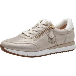 Tamaris - Comfort - Damessneakers - Beige Glam - Leer/Textiel/Synthetisch