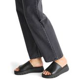 Tamaris - Damesslipper - Zwart - Leer - Brede Pasvorm