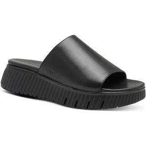 Tamaris - Damesslipper - Zwart - Leer - Brede Pasvorm