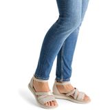 TAMARIS Comfort Platte Sandalen - Beige Glam - Hallux-vriendelijk - Hoogwaardig Materiaal