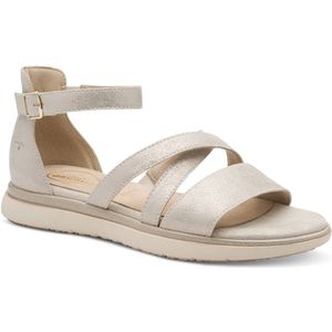 TAMARIS Comfort Platte Sandalen - Beige Glam - Hallux-vriendelijk - Hoogwaardig Materiaal