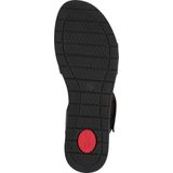 TAMARIS Comfort Sleehaksandalen - Zwart/Leo - Hallux-vriendelijk - Hoogwaardig Materiaal