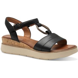 TAMARIS Comfort Damessandalen - Zwart - Sleehak - Hallux-vriendelijk