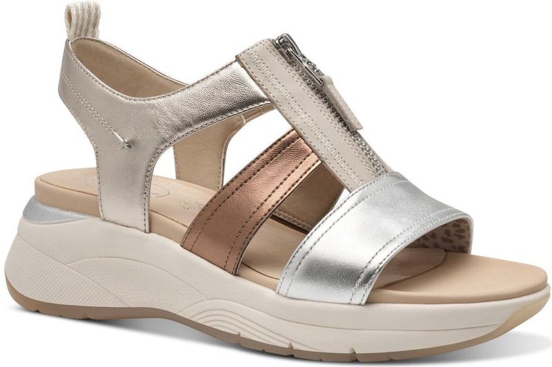 TAMARIS Comfort Damessandalen - Metallic Comb - Hallux-Vriendelijk - Hoogwaardig Materiaal