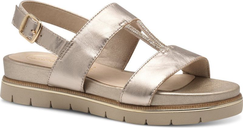 Tamaris - Damessandalen - Goud - Sleehak - Hoogwaardig Materiaal