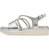 TAMARIS Comfort Sandalen - Zilver - Hallux-vriendelijk - Duurzaam Materiaal
