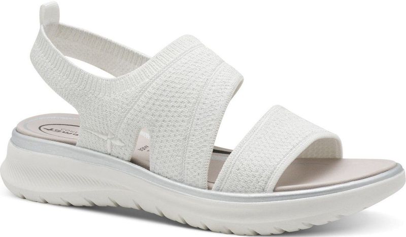 Tamaris - 8-88727-44 - Sandalen - Wit-Zilver - Hallux-Vriendelijk