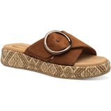 Tamaris - Casual Sandalen - Cognac - Leer - Brede Pasvorm