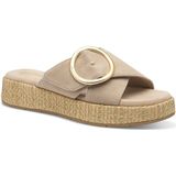 TAMARIS - Comfort Damessandalen - Beige - Leer - Wide Fit