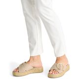 TAMARIS - Comfort Damessandalen - Beige - Leer - Wide Fit