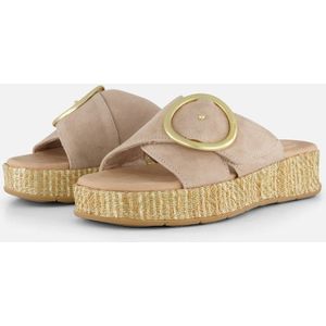 TAMARIS - Comfort Damessandalen - Beige - Leer - Wide Fit