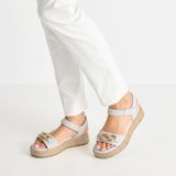 TAMARIS - Comfort Damessandalen - Wit - Sleehak - Hallux-vriendelijk