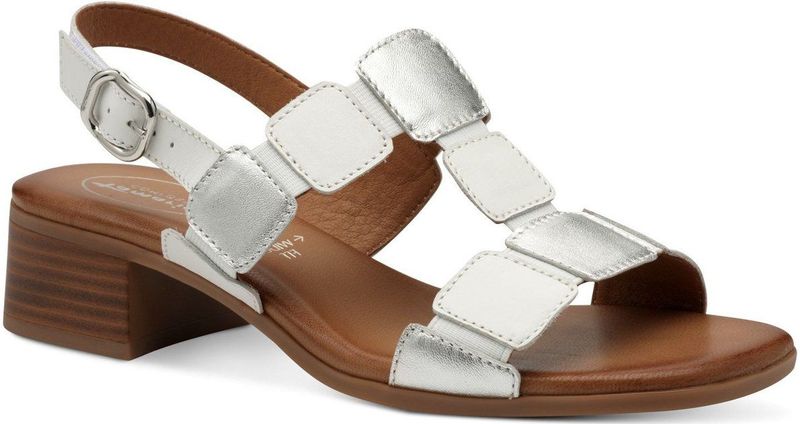 Tamaris - Sandalen - Wit/Zilver - Leer