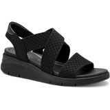 TAMARIS Comfort TC Vegan Sandalen - Zwart - Sleehak - Hallux-vriendelijk