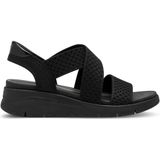 TAMARIS Comfort TC Vegan Sandalen - Zwart - Sleehak - Hallux-vriendelijk