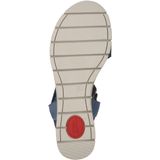 TAMARIS Comfort Sandalen - Denim Nubuc - Leer - Klittenbandsluiting - Sleehak