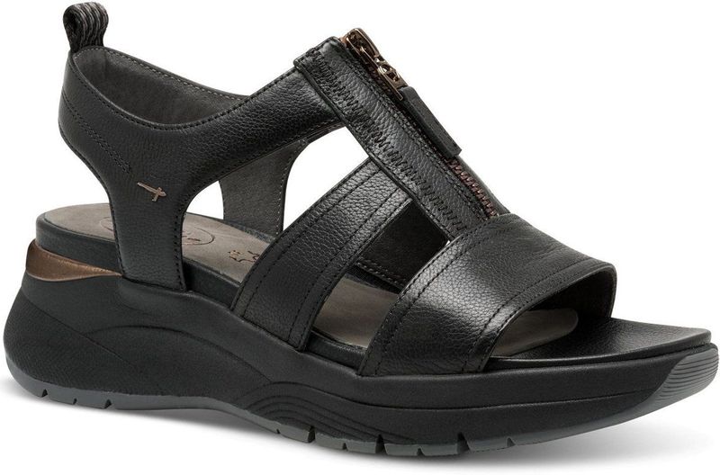 TAMARIS Comfort Sandalen - Zwart - HALLUX-VRIENDELIJK - Duurzaam Materiaal