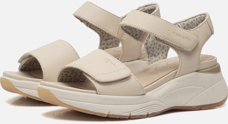 Tamaris - Damessandalen - Beige - Verstelbaar - Comfortabel