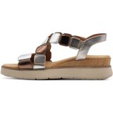 Tamaris - 1-28345-44 - Sandalen - Zwart - Beige - Sleehak 6,5 cm