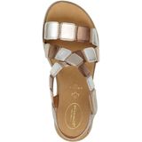 Tamaris - 1-28345-44 - Sandalen - Zwart - Beige - Sleehak 6,5 cm