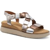 Tamaris - 1-28345-44 - Sandalen - Zwart - Beige - Sleehak 6,5 cm