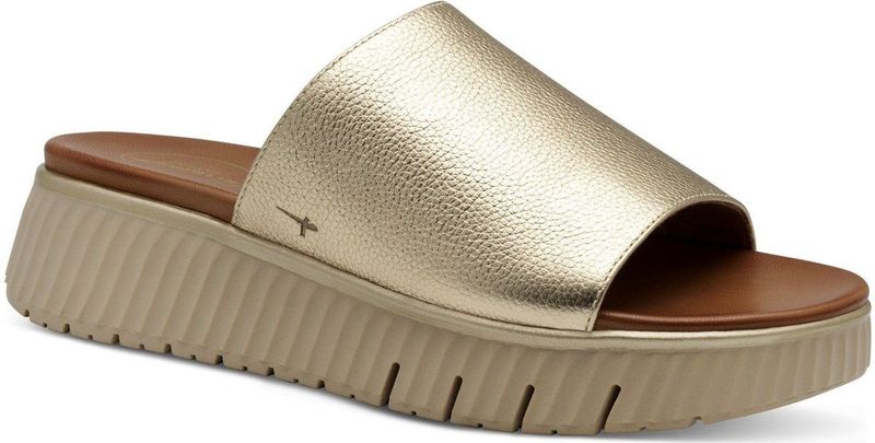 TAMARIS - Comfort Sandalen - LT Gold - Leer - Wide Fit