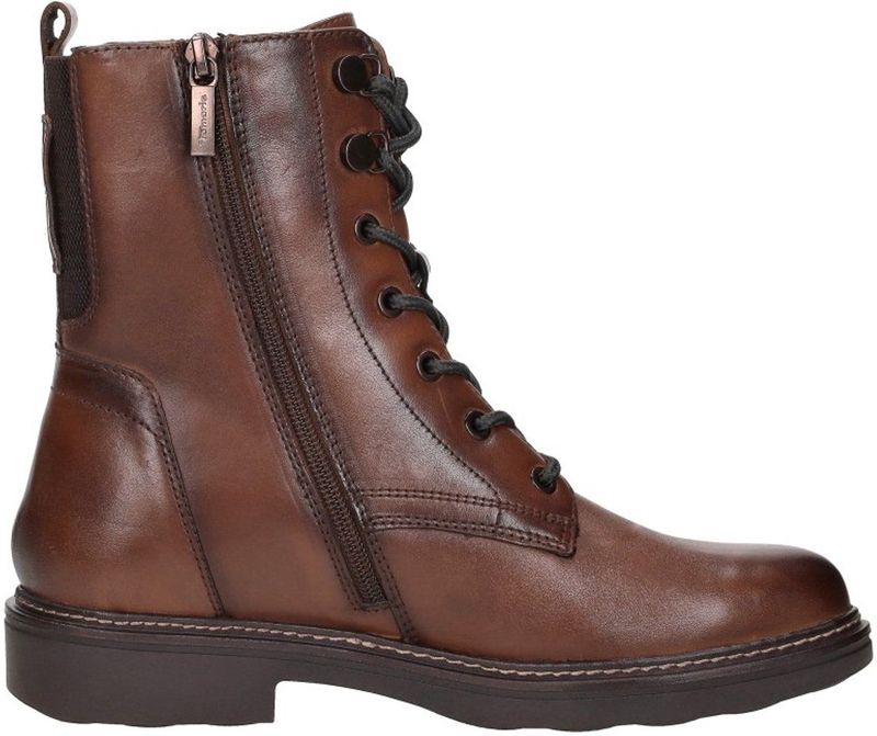 TAMARIS - Comfort Lace Boot - Halflange Laarzen - Cognac