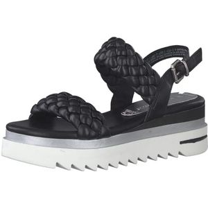 Marco Tozzi Leren sleehak voor dames, 2-2-28743-28, zwart antiek