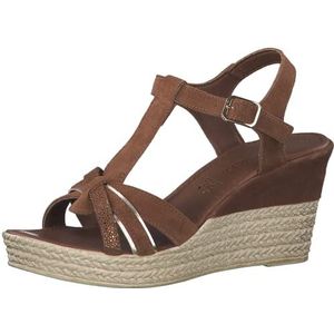 Marco Tozzi Damessandalen 2-28387-28 sleehak, Cognac Kam, 39 EU