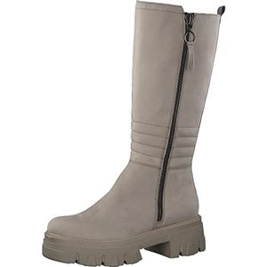 Marco Tozzi Dames 2-2-25600-29 lederen lange laarzen kniehoge laarzen, taupe nubuck, 41 EU