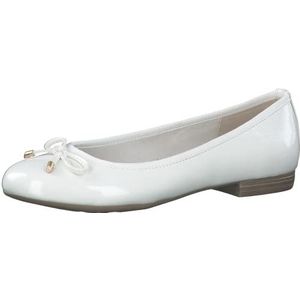 MARCO TOZZI Damesballerina's met strik, veganistisch, Ivory Patent, 38 EU