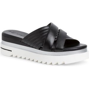 Marco Tozzi Dames 2-2-27212-20 leder sleehak slippers, zwart, 42 EU, zwart, 42 EU