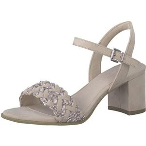 Marco Tozzi Damessandalen 2-28345-20 met hak, poederkam, 38 EU, Powder Kam, 38 EU