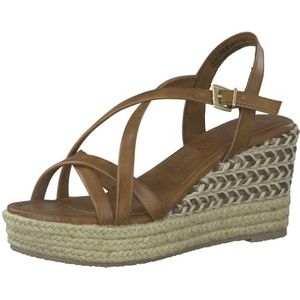 MARCO TOZZI 2-2-28353-20 Damessandalen met sleehak, cognac, 40 EU