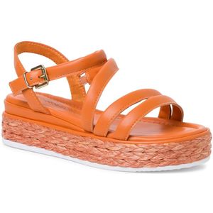 Marco Tozzi Damessandalen 2-28702-20 met sleehak, mango, 39 EU, mango, 39 EU