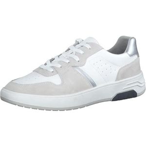 MARCO TOZZI Heren 2-2-13603-20 leren sneakers, wit/zilver, 44 EU, Wit-zilver., 44 EU